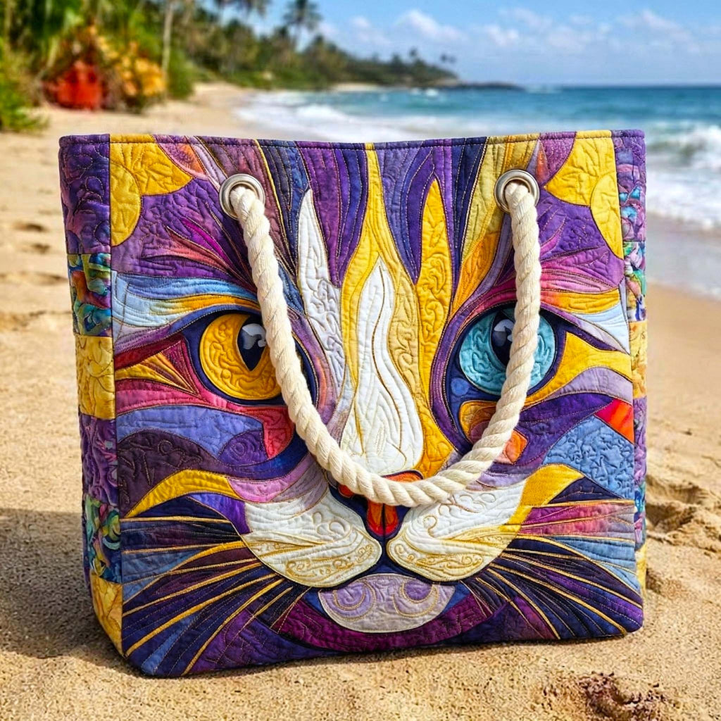 気ままな猫の手作りビーチバッグ